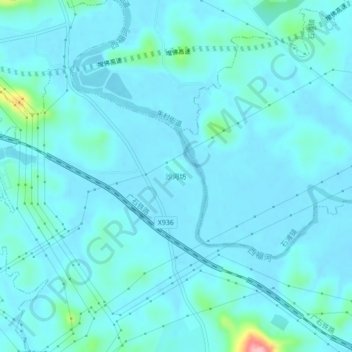 沙河坊地形图、海拔、地势