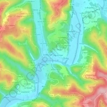 Le Sol地形图、海拔、地势