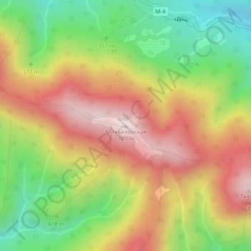 Михайловская地形图、海拔、地势