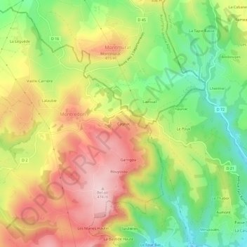 Cagnac地形图、海拔、地势
