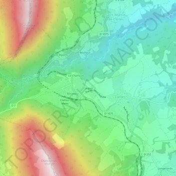 Coupier地形图、海拔、地势