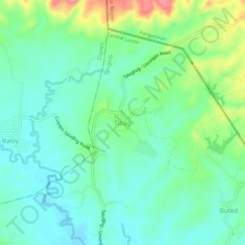 Tibag地形图、海拔、地势