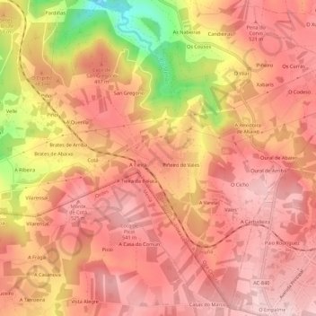 A Castellana地形图、海拔、地势