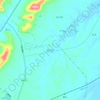 黄荆桥地形图、海拔、地势