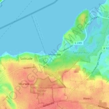 Meierwik地形图、海拔、地势