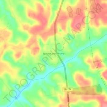 Igarape do Mariano地形图、海拔、地势