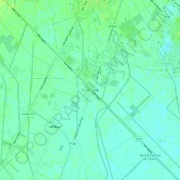 Tor Tre Ponti地形图、海拔、地势