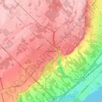 Waterdown地形图、海拔、地势