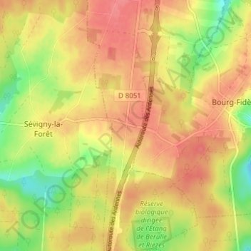 Le Cheval Blanc地形图、海拔、地势