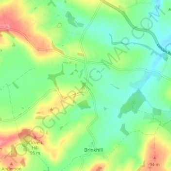 South Ormsby地形图、海拔、地势