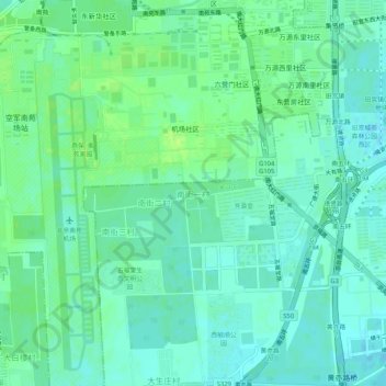 南街一村地形图、海拔、地势