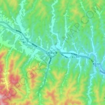 高坝店镇地形图、海拔、地势