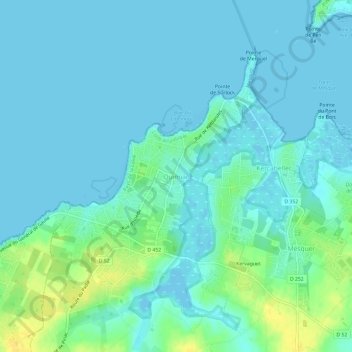 Quimiac地形图、海拔、地势