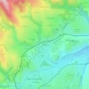 Peyrard地形图、海拔、地势