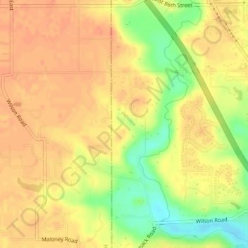 Warren Lake Dam地形图、海拔、地势
