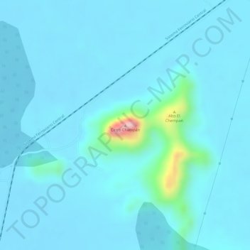 Cerro Champán地形图、海拔、地势