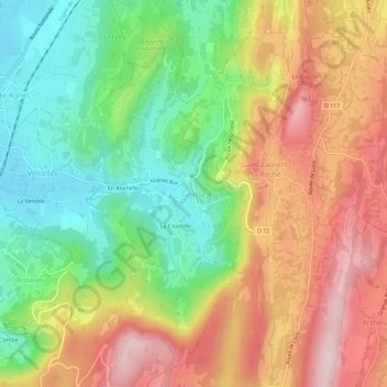 Grusse地形图、海拔、地势