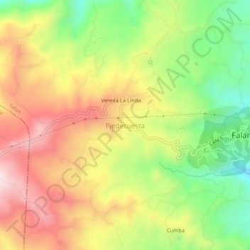 Piedecuesta地形图、海拔、地势