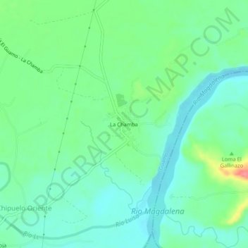 La Chamba地形图、海拔、地势