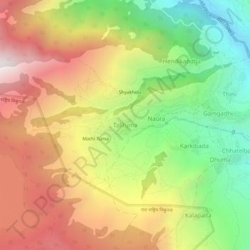Talituma地形图、海拔、地势