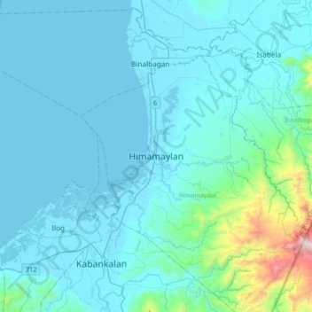 Himamaylan地形图、海拔、地势