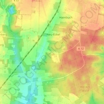 Eickstüve地形图、海拔、地势