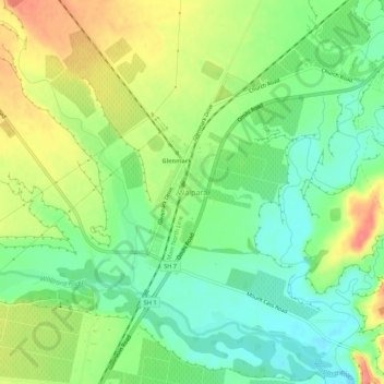 Waipara地形图、海拔、地势