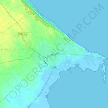 Chebba地形图、海拔、地势