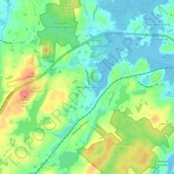West Gloucester地形图、海拔、地势