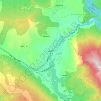 Khalifan地形图、海拔、地势