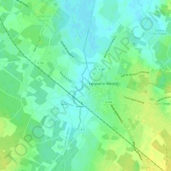 Eyran地形图、海拔、地势