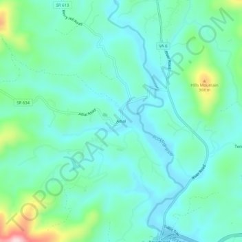 Adial地形图、海拔、地势