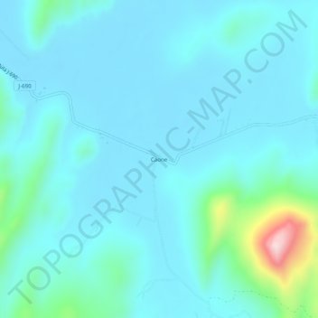 Caone地形图、海拔、地势