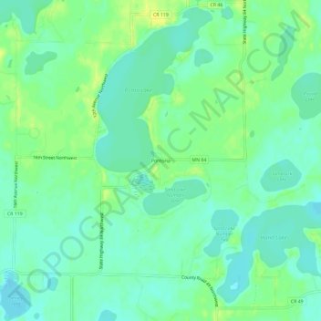 Pontoria地形图、海拔、地势