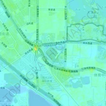 堆山主峰地形图、海拔、地势