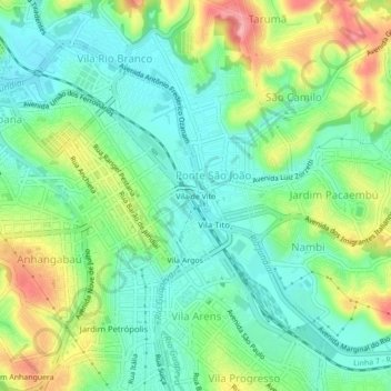 Vila de Vito地形图、海拔、地势