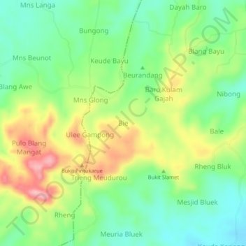 Bie地形图、海拔、地势