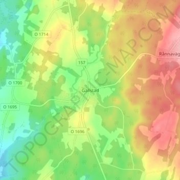 Gällstad地形图、海拔、地势