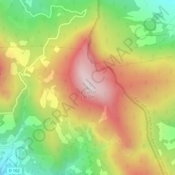 Le Casset地形图、海拔、地势