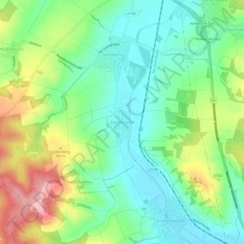 Dietersdorf地形图、海拔、地势