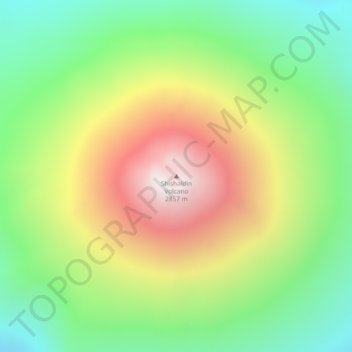 Shishaldin Volcano地形图、海拔、地势