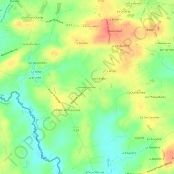 La Mare Jeannot地形图、海拔、地势