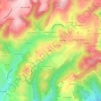 Fayet地形图、海拔、地势