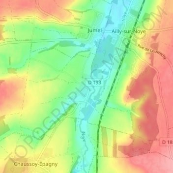 Berny sur Noye地形图、海拔、地势