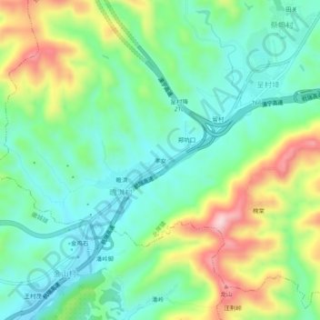 孝女地形图、海拔、地势