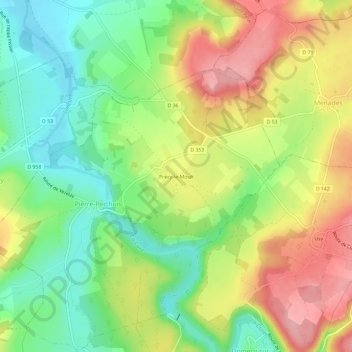 Précy-le-Moult地形图、海拔、地势