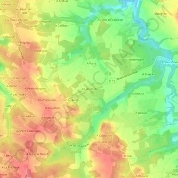 A Lahontan地形图、海拔、地势