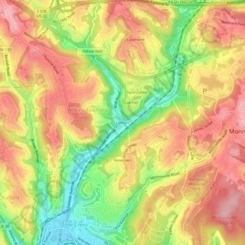 Linhart地形图、海拔、地势