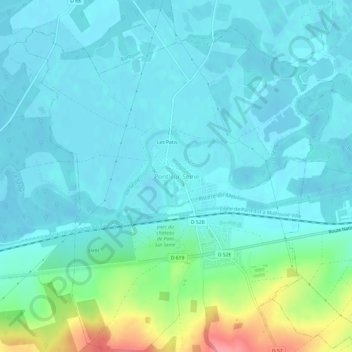 Pont-sur-Seine地形图、海拔、地势