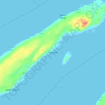 Flag Staff地形图、海拔、地势